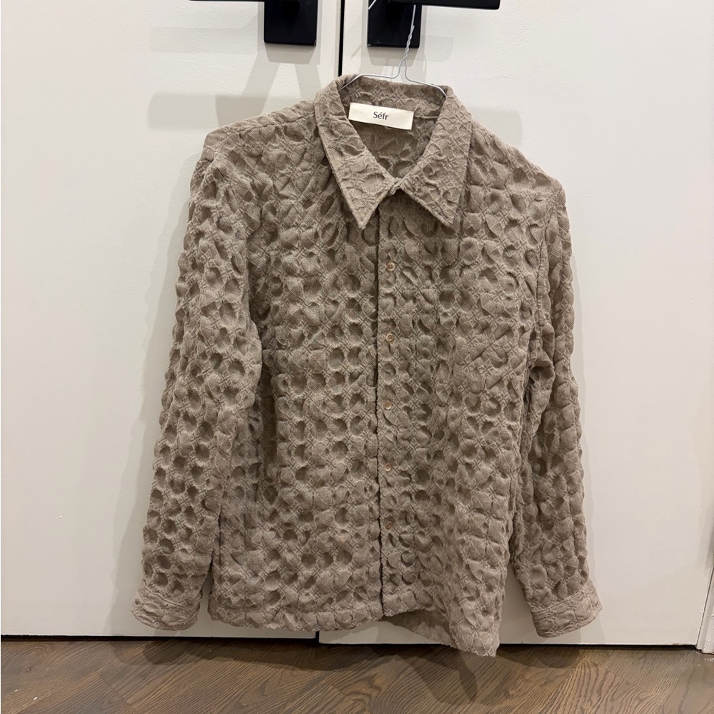 Séfr Beige Textured Shirt